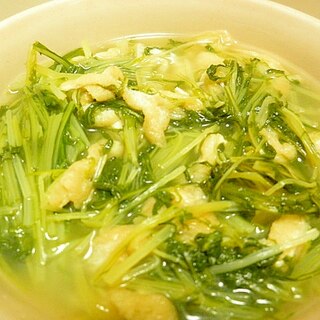 水菜と油揚げの煮びたし　白だしで！